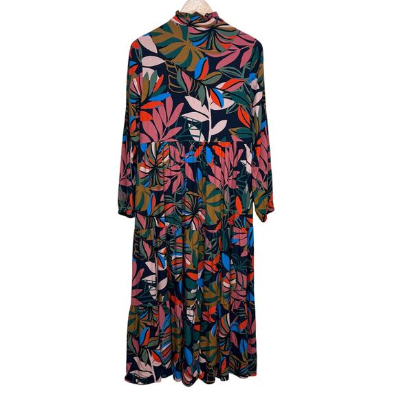 Boden Botanical Tiered Midi Maxi Dress Long Sleeve Viscose - Picture 4 of 11
